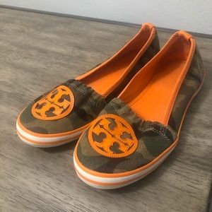 Tory Burch Camo Canvas Flats
